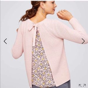Loft floral bow back sweater